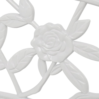 Garden Bench | White | Cast Aluminium and Cast Iron | 100 cm | Durable