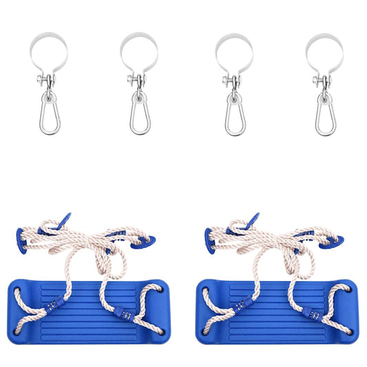 Swing Seats with Ropes 2 pcs Blue 38x16 cm PE