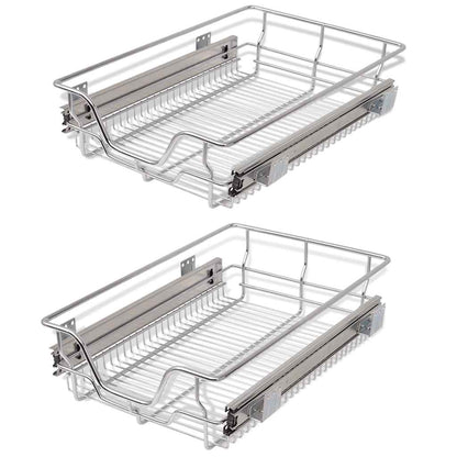 Pull-Out Wire Baskets 2 pcs Silver 400 mm
