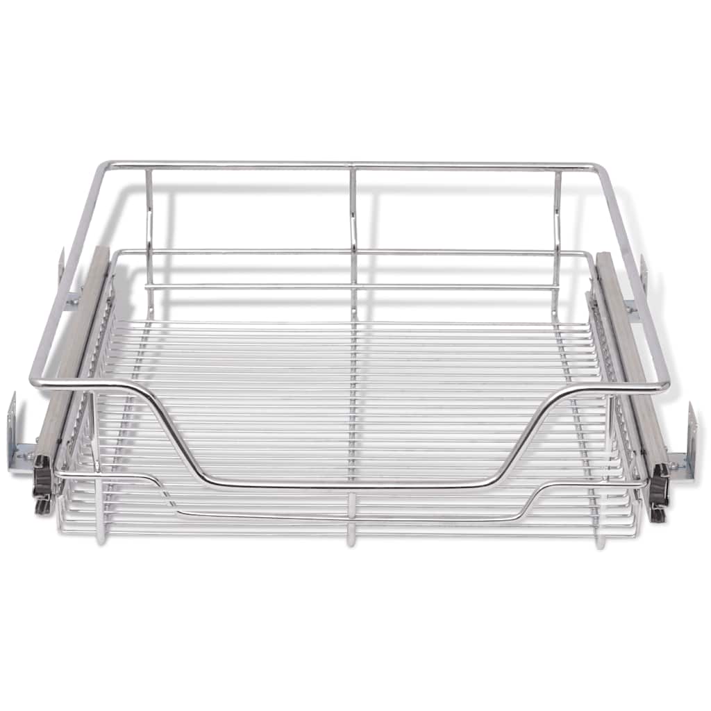 50480 vidaXL Pull-Out Wire Baskets 2 pcs Silver 500 mm