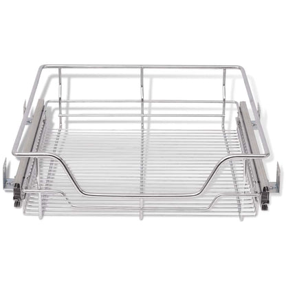 50480 vidaXL Pull-Out Wire Baskets 2 pcs Silver 500 mm