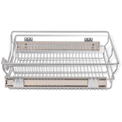 50480 vidaXL Pull-Out Wire Baskets 2 pcs Silver 500 mm