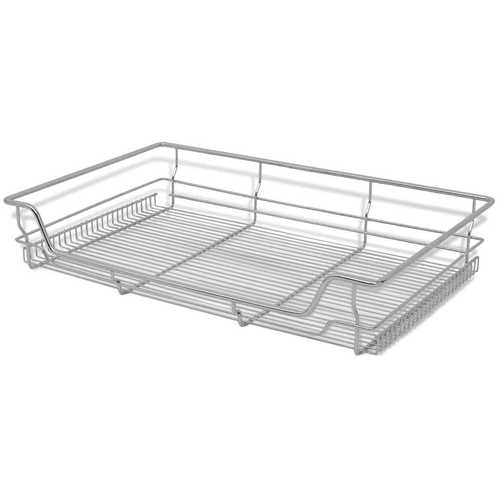 50482 vidaXL Pull-Out Wire Baskets 2 pcs Silver 800 mm