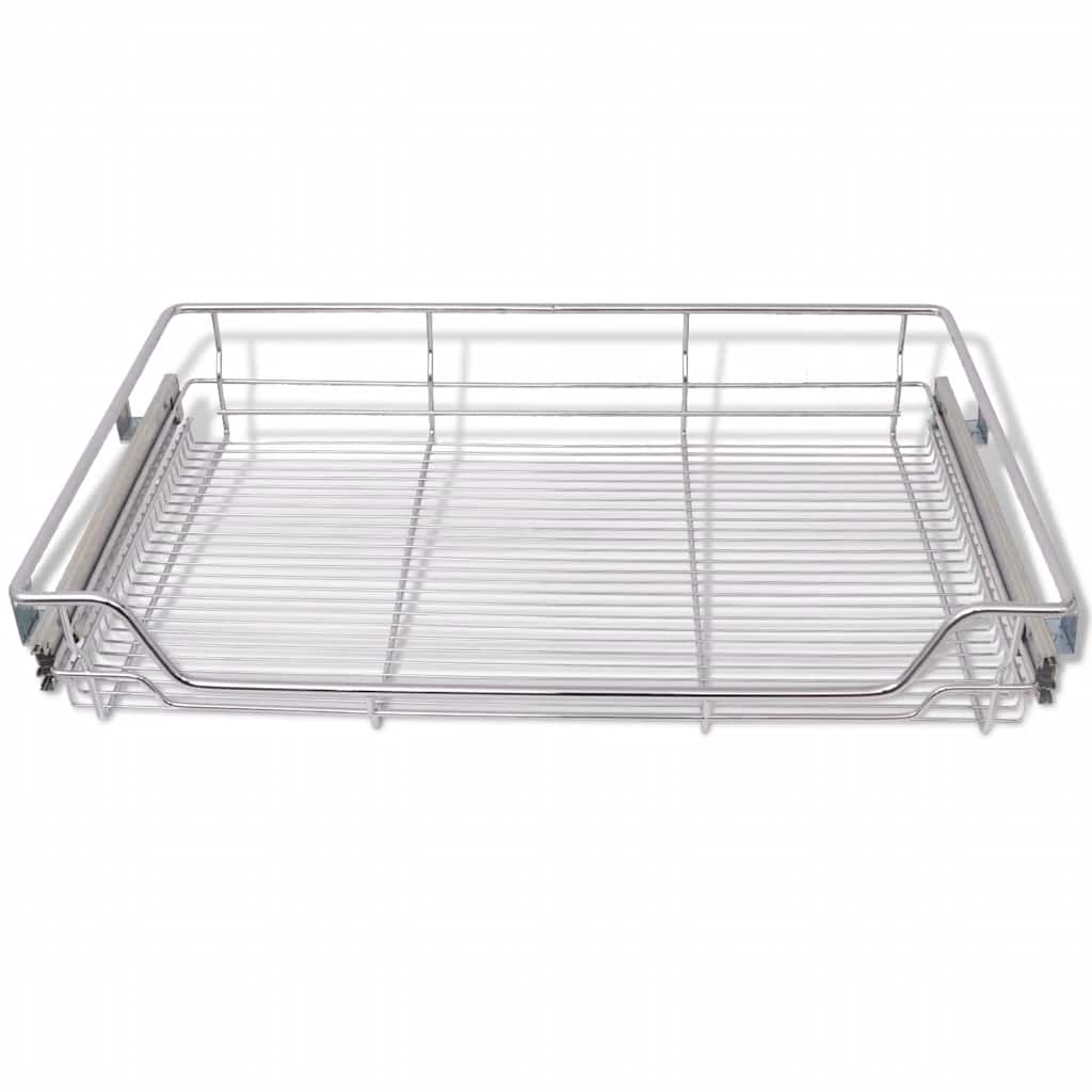 50482 vidaXL Pull-Out Wire Baskets 2 pcs Silver 800 mm