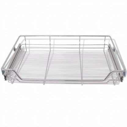 50482 vidaXL Pull-Out Wire Baskets 2 pcs Silver 800 mm