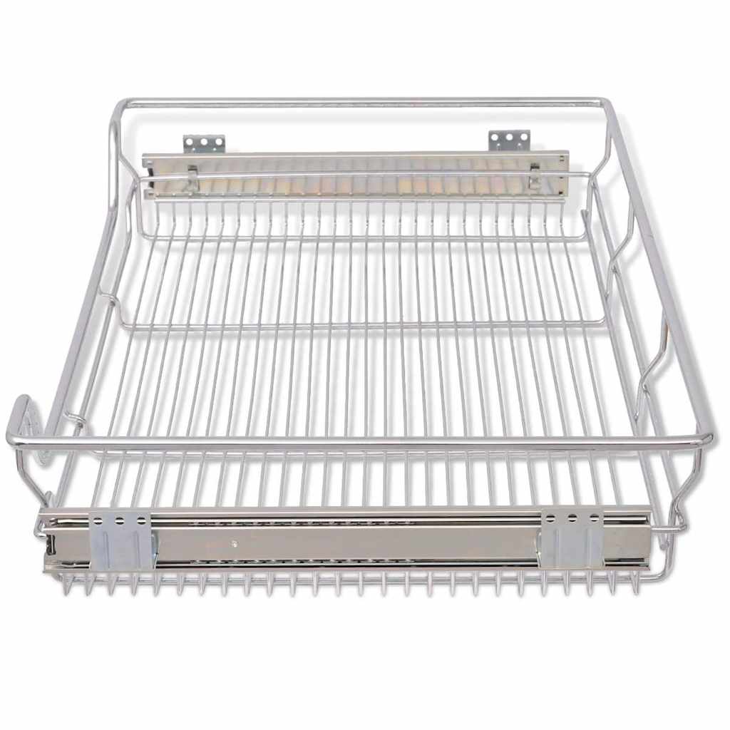 50482 vidaXL Pull-Out Wire Baskets 2 pcs Silver 800 mm