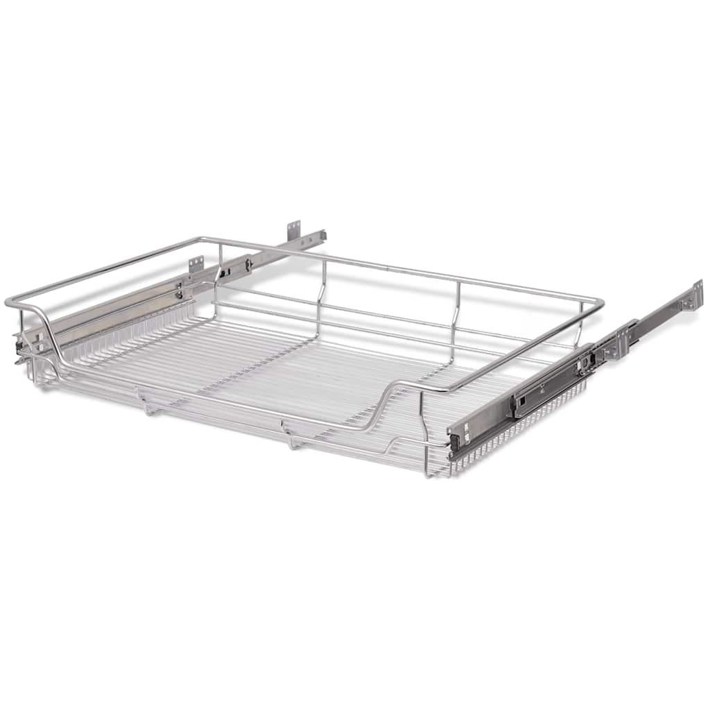 50482 vidaXL Pull-Out Wire Baskets 2 pcs Silver 800 mm