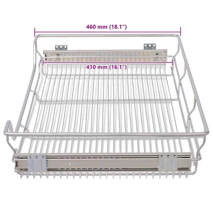 50482 vidaXL Pull-Out Wire Baskets 2 pcs Silver 800 mm