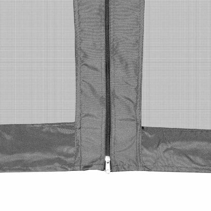 42111 vidaXL Hexagonal Pop-Up Marquee with 6 Sidewalls Grey 3,6x3,1 m