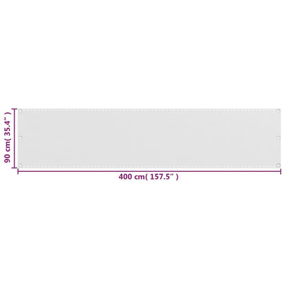 Balcony Screen HDPE 90x400 cm White