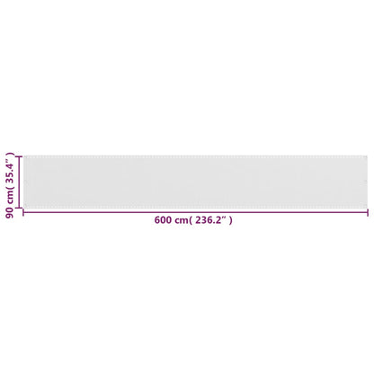 Balcony Screen HDPE 90x600 cm White