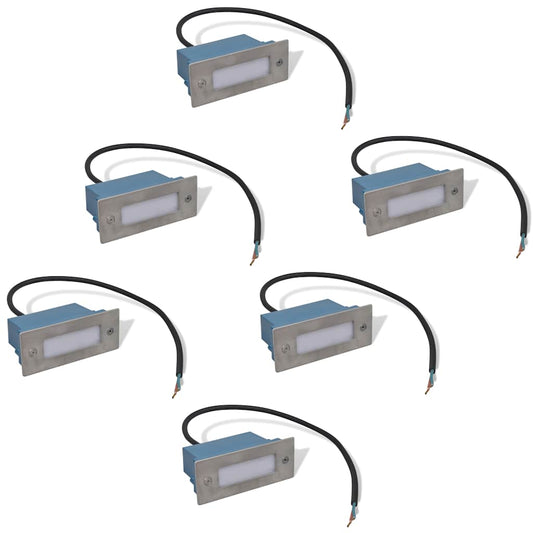 LED Recessed Stair Lights 6 pcs 44x111x56 mm