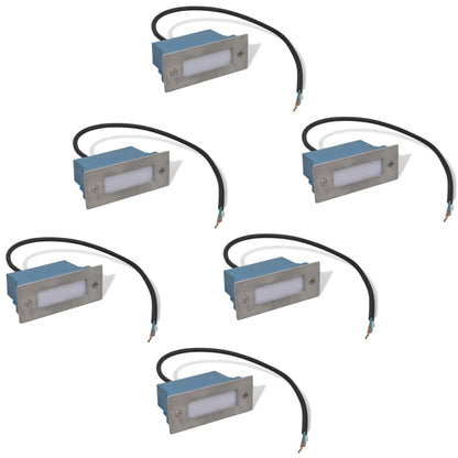 LED Recessed Stair Lights 6 pcs 44x111x56 mm