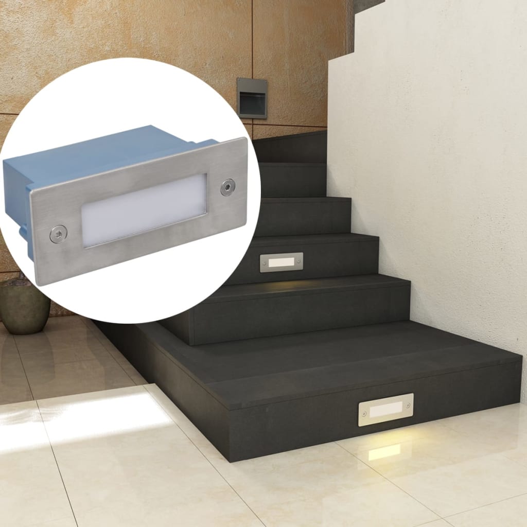 LED Recessed Stair Lights 6 pcs 44x111x56 mm