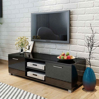 243042 vidaXL TV Cabinet High-Gloss Black 120x40,5x35 cm