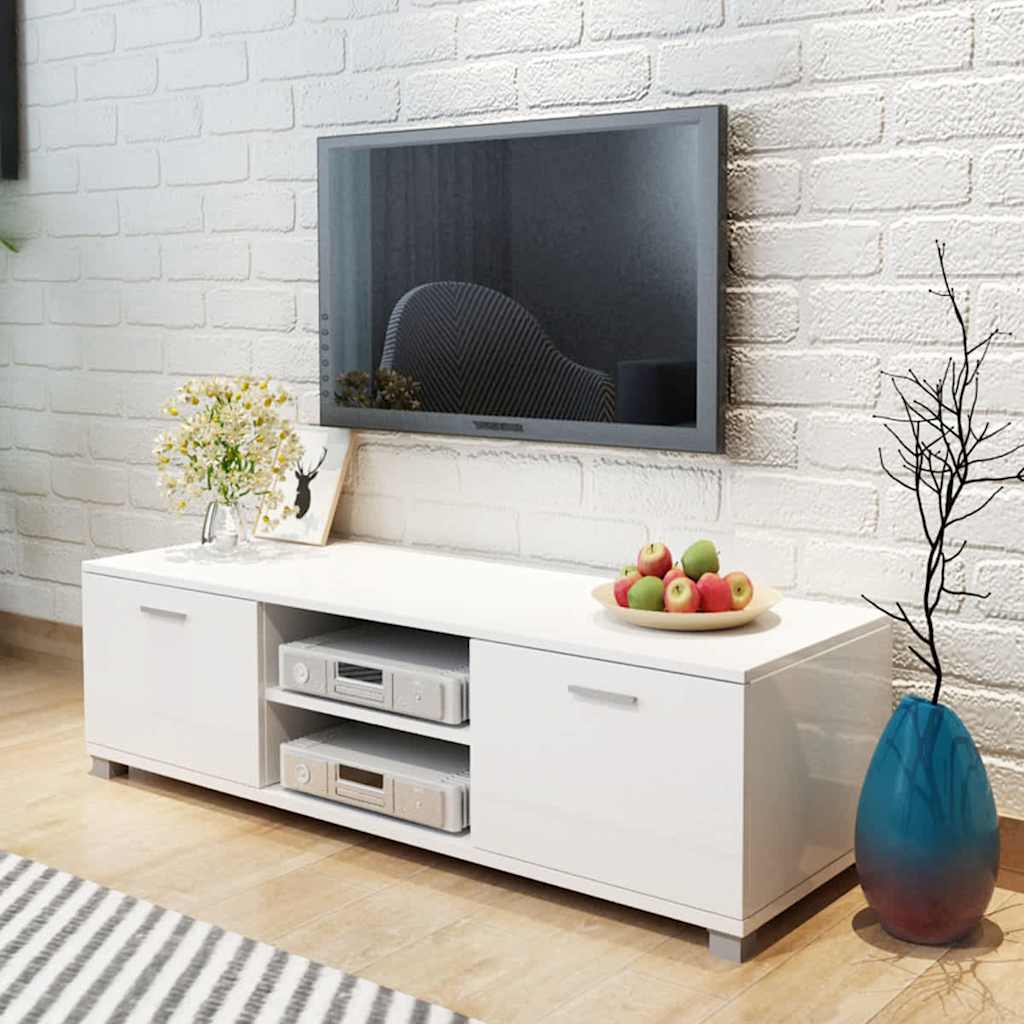 TV Stand | High-gloss white | Engineered wood, MDF | Medium | TV Cabinet