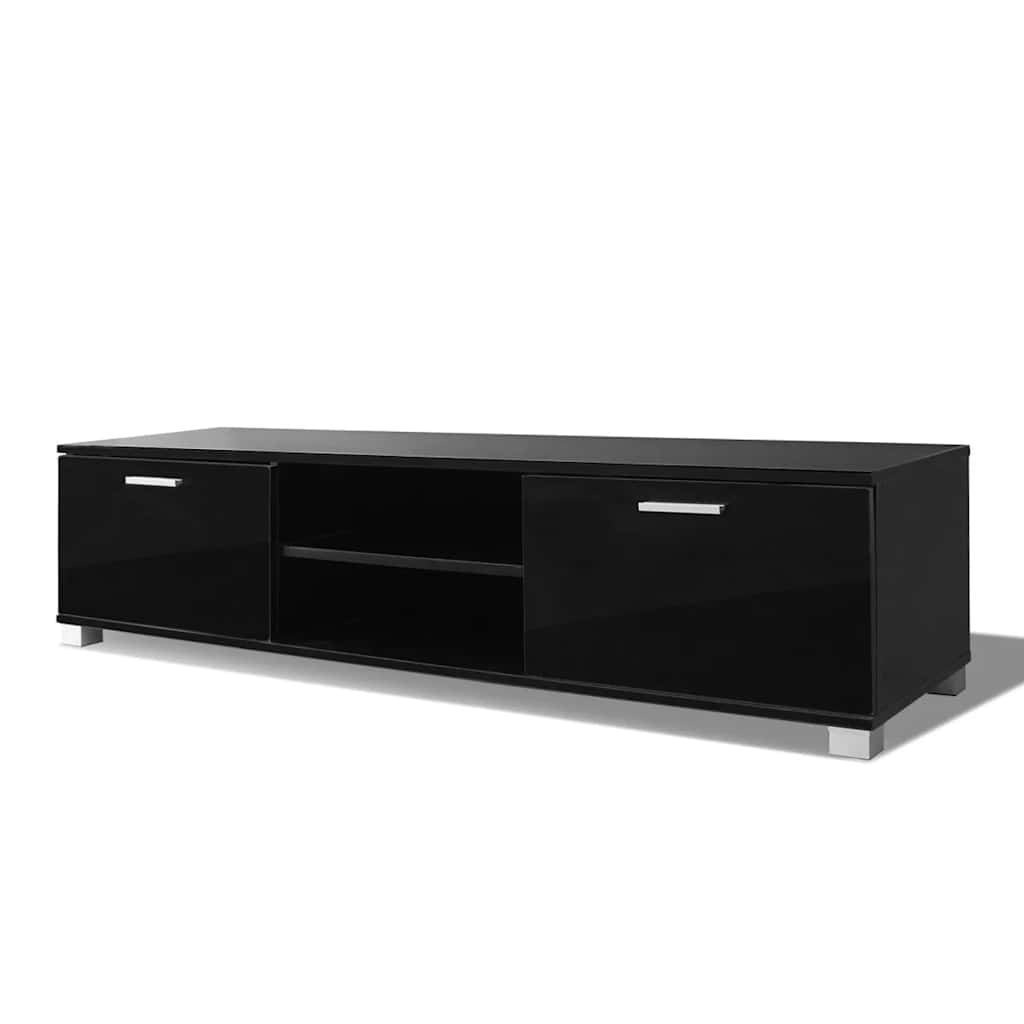 243044 vidaXL TV Cabinet High-Gloss Black 140x40,5x35 cm