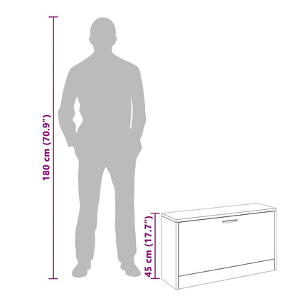 Shoe Storage Bench White 80x24x45 cm