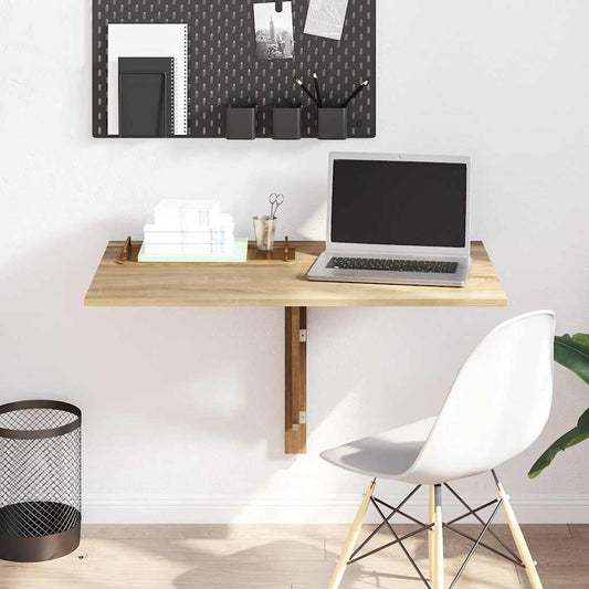 243053 vidaXL Folding Wall Table Oak 100x60 cm