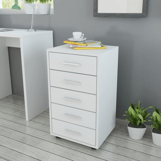 Office Drawer Unit | White | Engineered wood, MDF, Aluminium | Compact