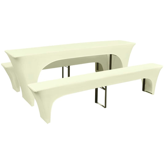 Table Cover | Set of 3 | Cream | Stretch fabric with 10% spandex