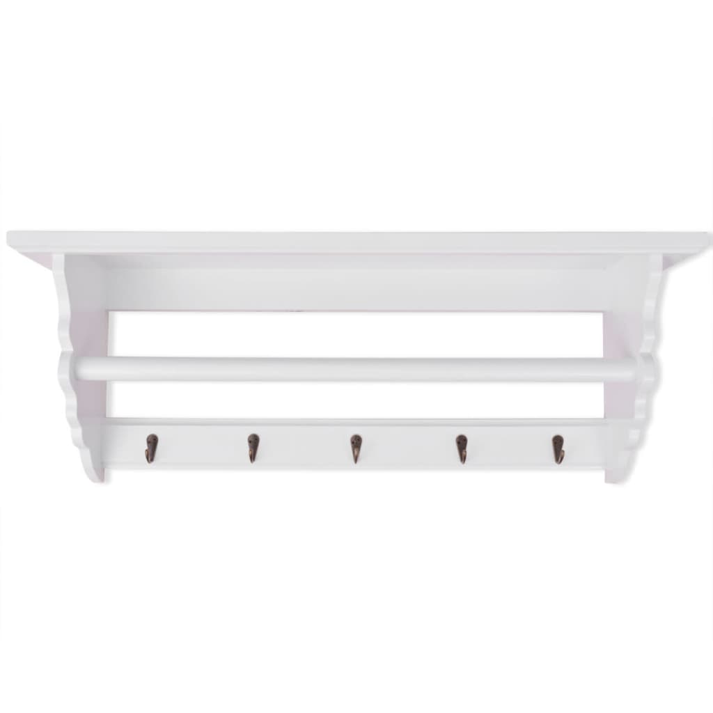 242644 vidaXL Coat Rack MDF White Baroque Style
