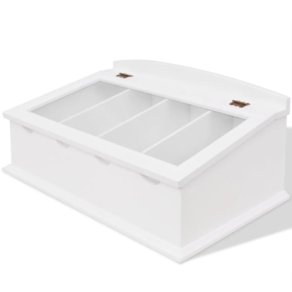 242645 vidaXL Cutlery Tray MDF White Baroque Style
