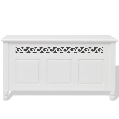 242646 vidaXL Storage Bench Baroque Style MDF White