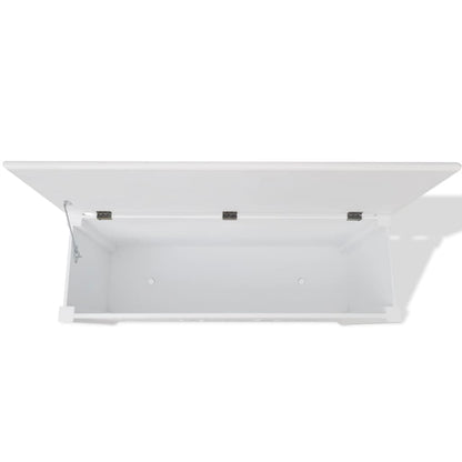 Storage Bench Baroque Style MDF White