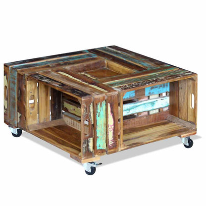 243306 vidaXL Coffee Table Solid Reclaimed Wood 70x70x35 cm
