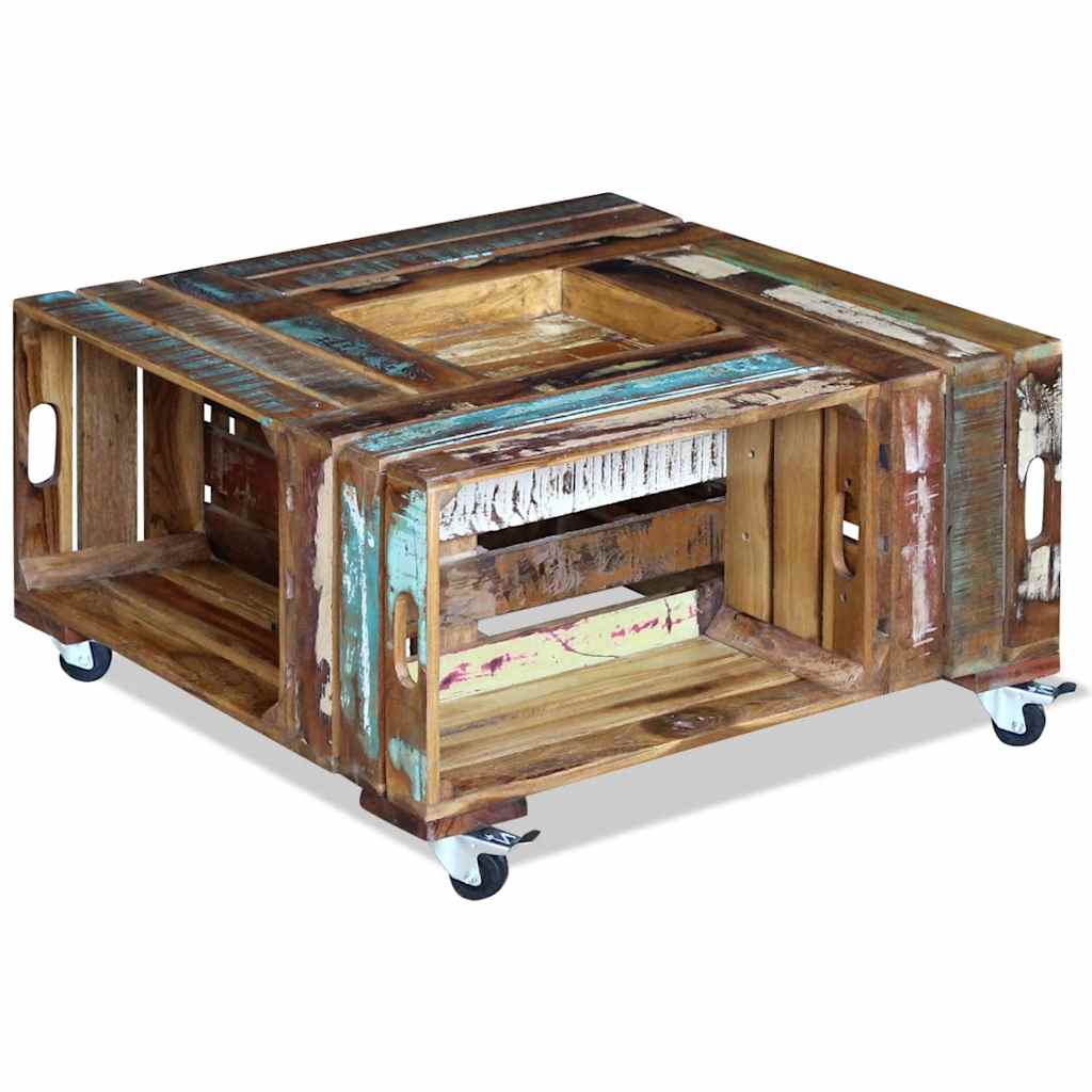 243306 vidaXL Coffee Table Solid Reclaimed Wood 70x70x35 cm