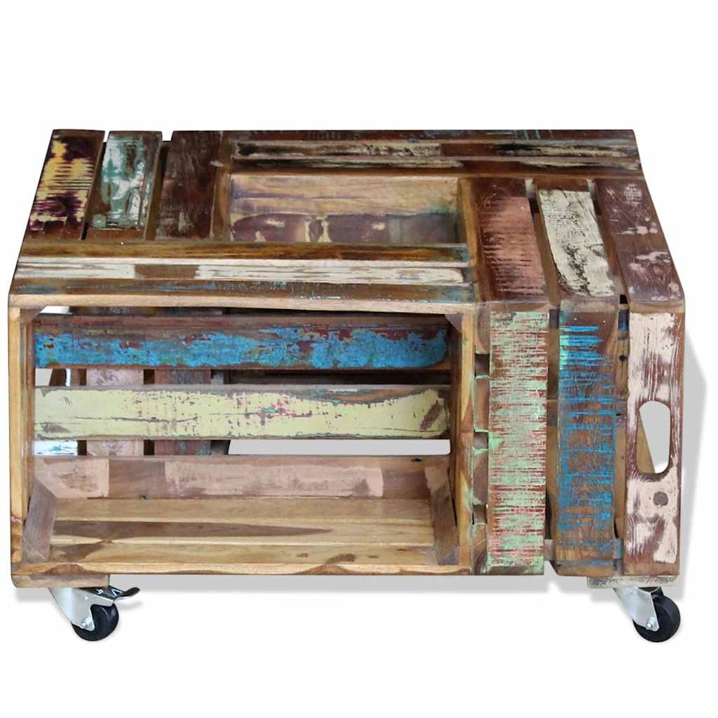 243306 vidaXL Coffee Table Solid Reclaimed Wood 70x70x35 cm