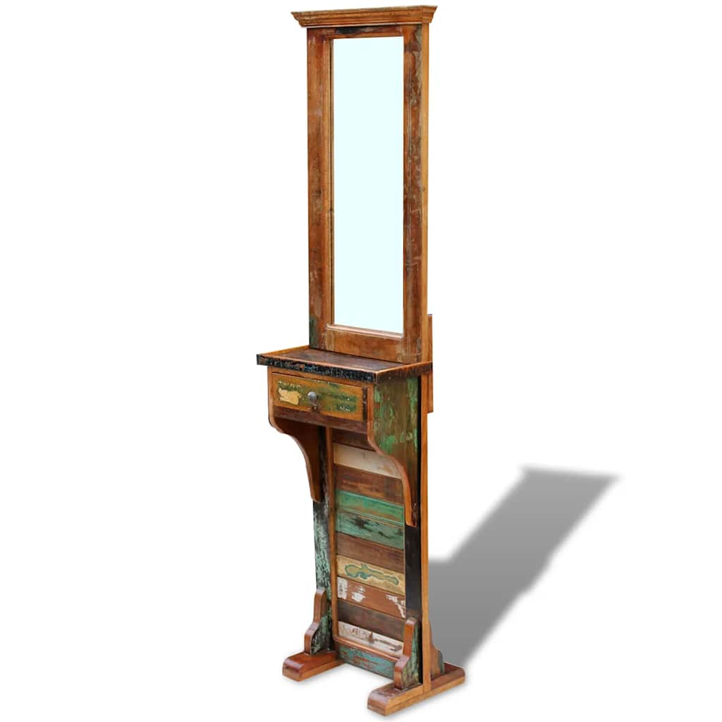 243330 vidaXL Hall Mirror Solid Reclaimed Wood 47x23x180 cm