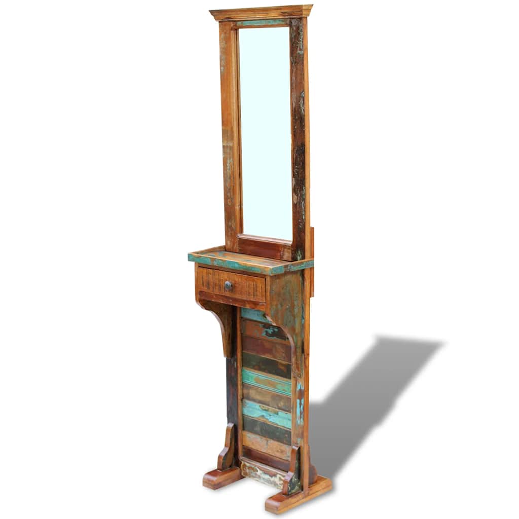 243330 vidaXL Hall Mirror Solid Reclaimed Wood 47x23x180 cm