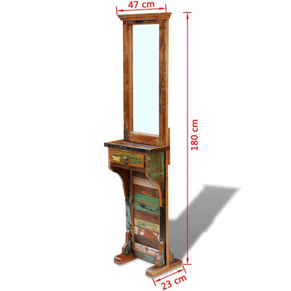 243330 vidaXL Hall Mirror Solid Reclaimed Wood 47x23x180 cm