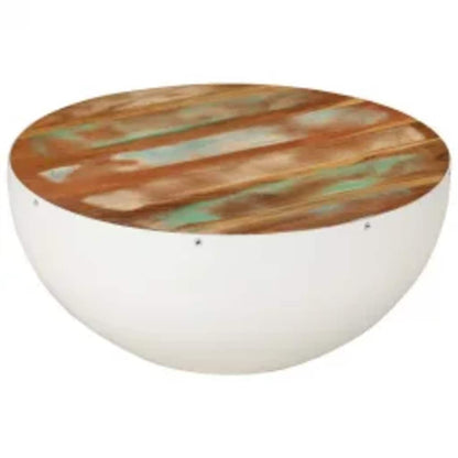 243353 vidaXL Bowl Shaped Coffee Table Solid Reclaimed Wood 60x60x30 cm