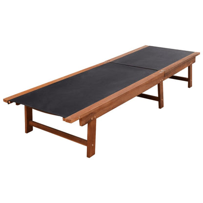 Sun Lounger | Dark wood, Black | Acacia wood and textilene | Full