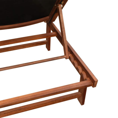 Sun Lounger | Dark wood, Black | Acacia wood and textilene | Full