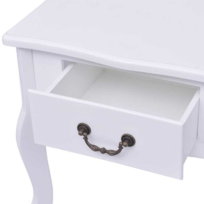 242749 vidaXL Bedside Cabinet MDF White