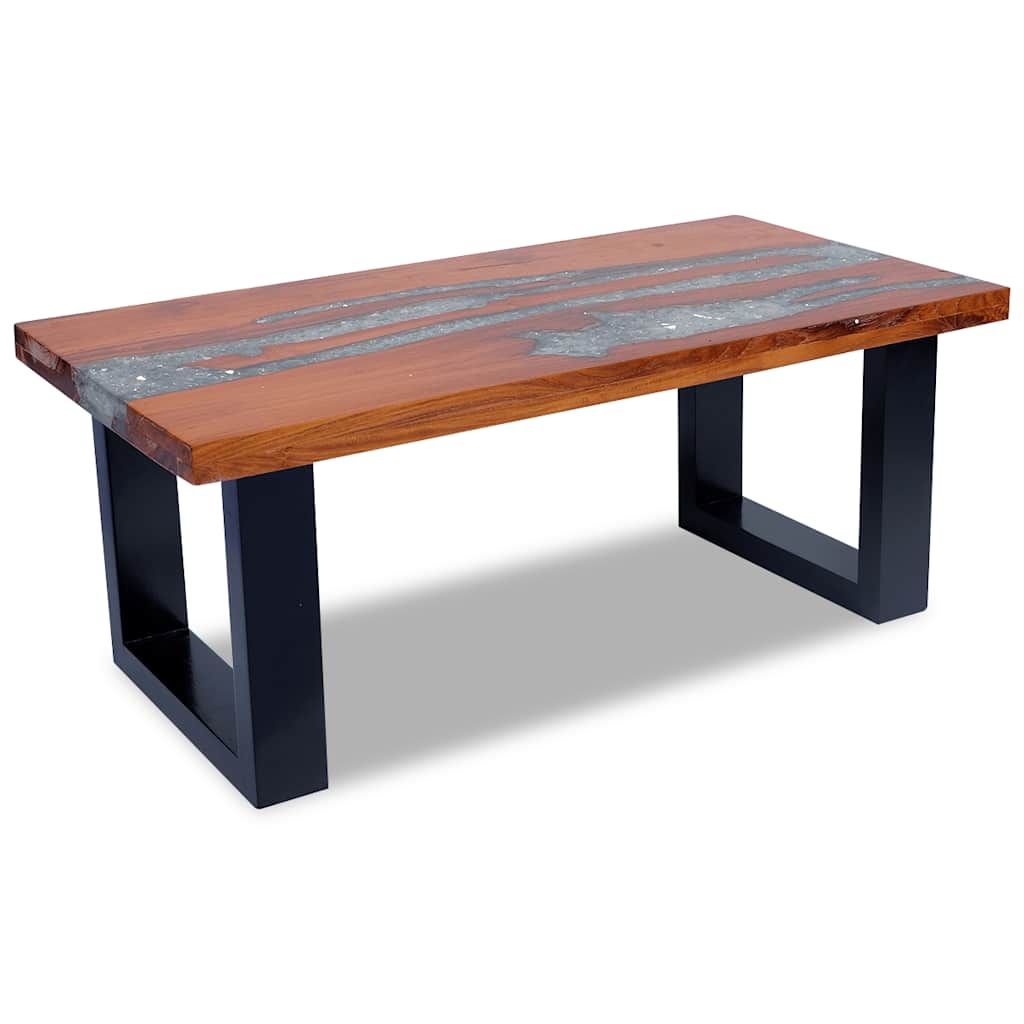 243467 vidaXL Coffee Table Teak Resin 100x50 cm