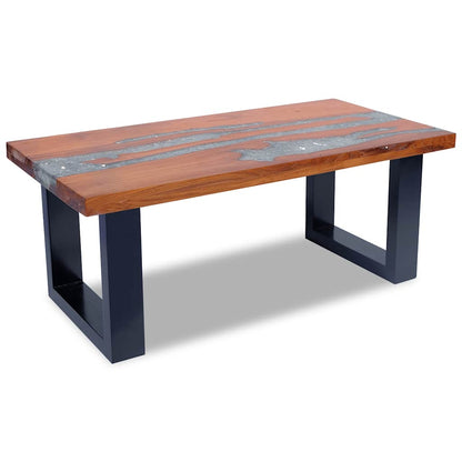 243467 vidaXL Coffee Table Teak Resin 100x50 cm