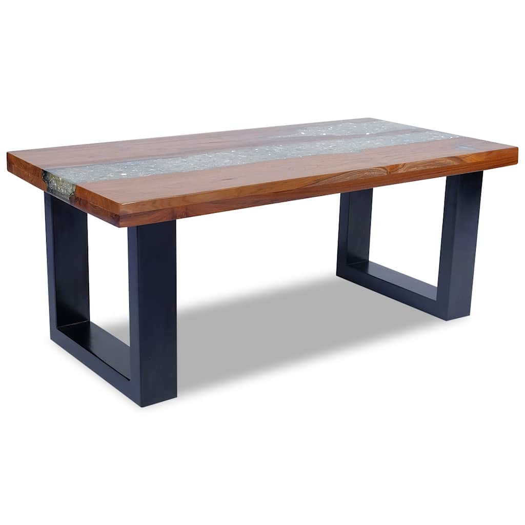 243467 vidaXL Coffee Table Teak Resin 100x50 cm