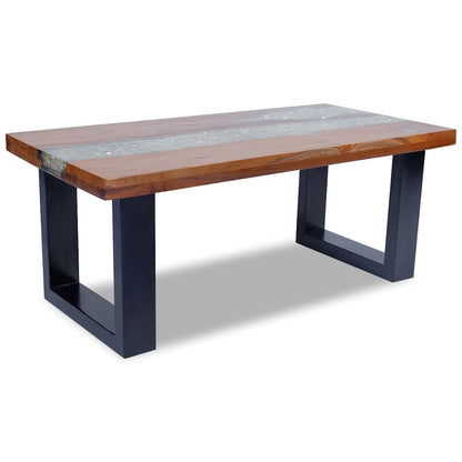 243467 vidaXL Coffee Table Teak Resin 100x50 cm