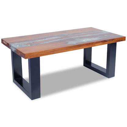 243467 vidaXL Coffee Table Teak Resin 100x50 cm