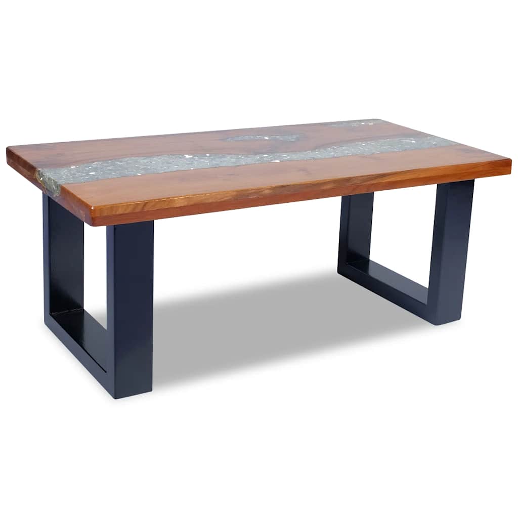 243467 vidaXL Coffee Table Teak Resin 100x50 cm