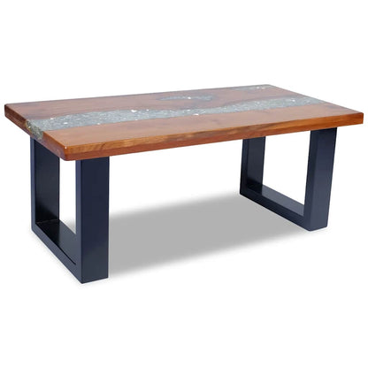 243467 vidaXL Coffee Table Teak Resin 100x50 cm
