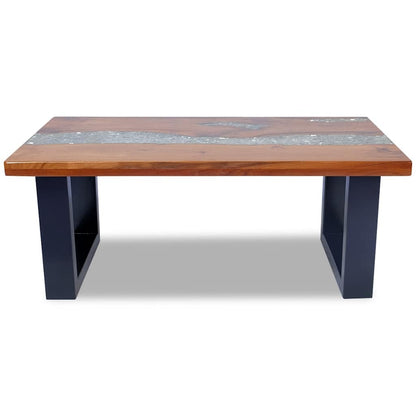 243467 vidaXL Coffee Table Teak Resin 100x50 cm