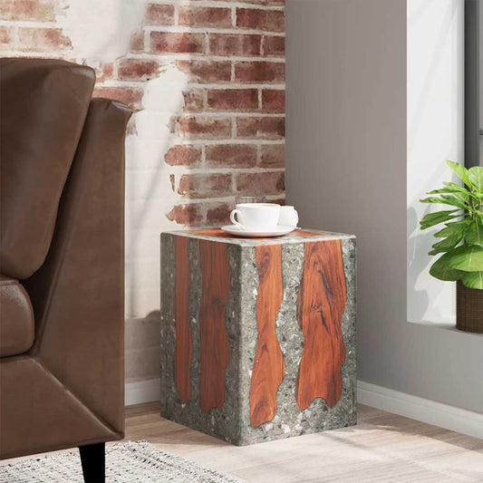 Stool Solid Teak Wood and Resin