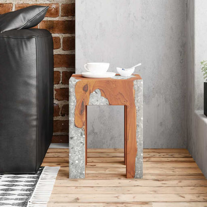 Stool | Multicolour | Solid teak wood | 30x30x40 cm | Classic/Traditional