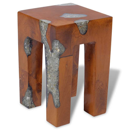 Stool | Multicolour | Solid teak wood | 30x30x40 cm | Classic/Traditional